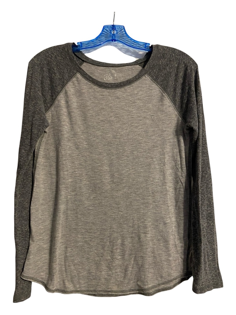 Justice Two-Tone Gray Raglan Long Sleeve Top